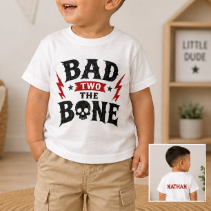 Camiseta Nombre personalizado Mal Dos al hueso Rock and Rol