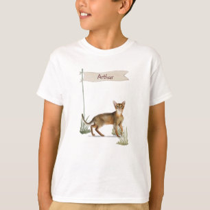 Camiseta Nombre personalizado Mascota de gato abysiniano