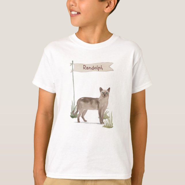 Camiseta Nombre personalizado Mascota de gato tonkinés (Anverso)
