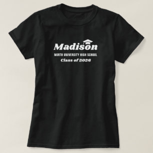 Camiseta Nombre Personalizado Negro Graduación Clase 2023