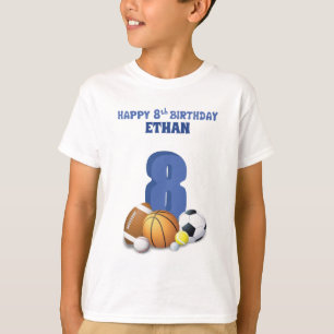 Camiseta Nombre personalizado Niño 8Bolas Deportivas de cum