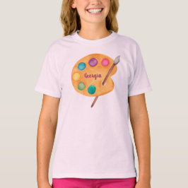 Camiseta NOMBRE personalizado Niños de la paleta de arte de
