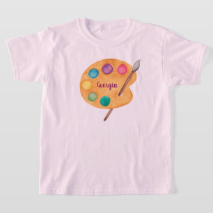 Camiseta NOMBRE personalizado Niños de la paleta de arte de