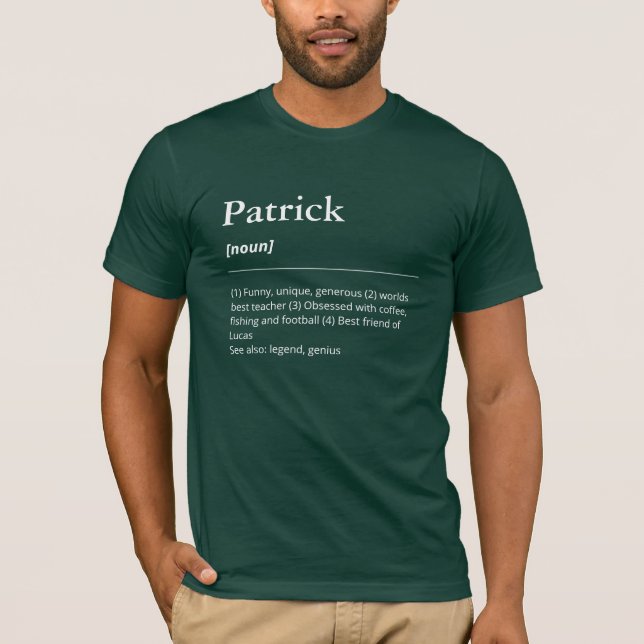 Camiseta Nombre personalizado noun definición humor minimal (Anverso)