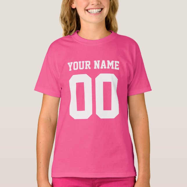 Camiseta Nombre personalizado Número de Chicas Camisas de J (Anverso)