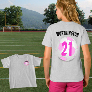 Camiseta Nombre personalizado Número de pelota rosa blanca