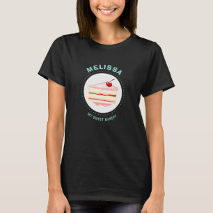 Camiseta Nombre personalizado Panadería Baker Pastry Shop C