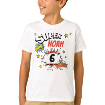 Nombre personalizado para niños de 6 años Super