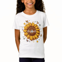 Nombre personalizado para regalo de girasol retro 