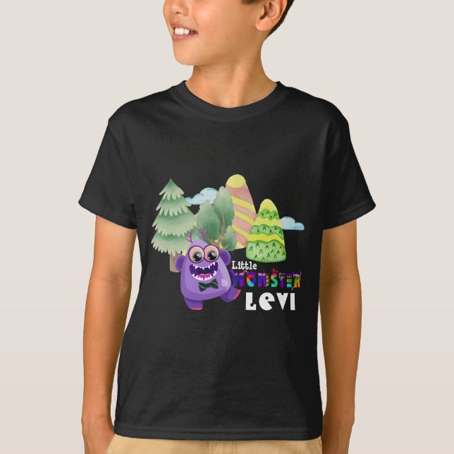 Camiseta Nombre personalizado 👾 pequeño monstruo  (Anverso)