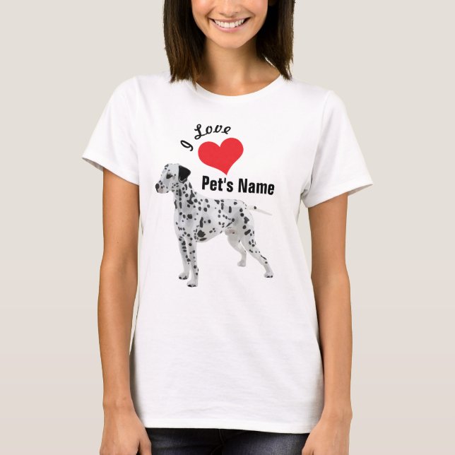 Camiseta Nombre personalizado Perro Dalmatian (Anverso)