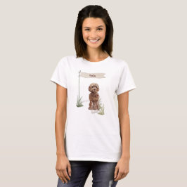 Camiseta Nombre personalizado Perro Mascota de Cockapoo mar