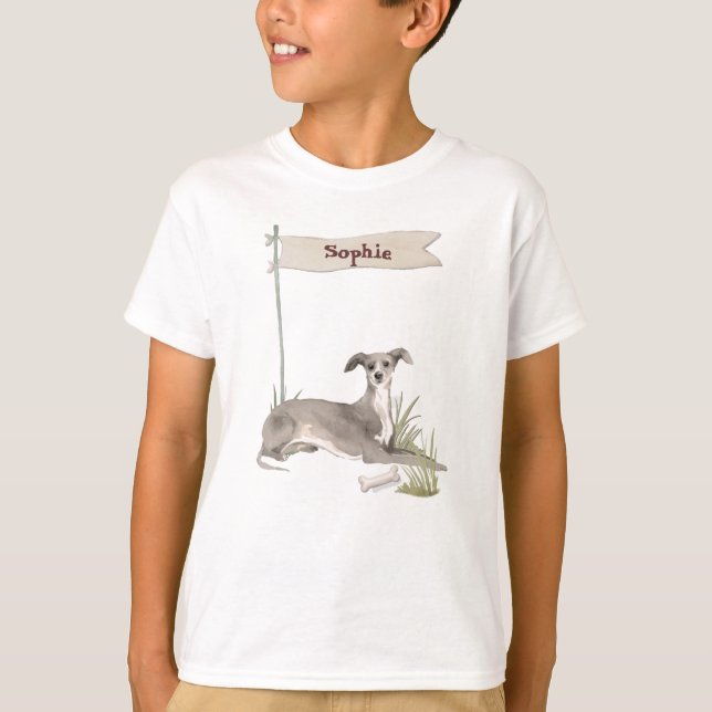 Camiseta Nombre personalizado: perro Mascota de Greyhound i (Anverso)
