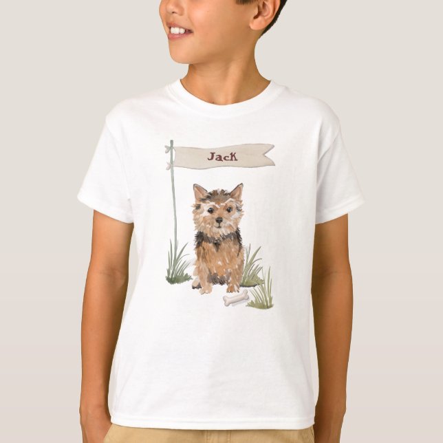Camiseta Nombre personalizado Perro Mascota Norfolk Terrier (Anverso)