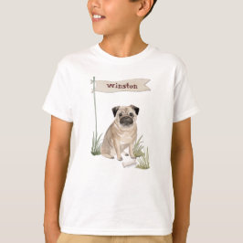 Camiseta Nombre personalizado Perro Mascota Pug