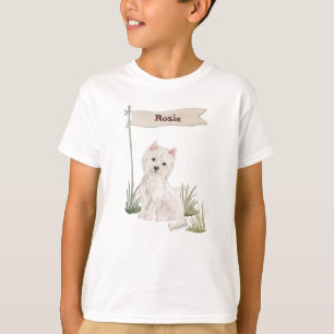 Camiseta Nombre personalizado Perro Mascota Westie
