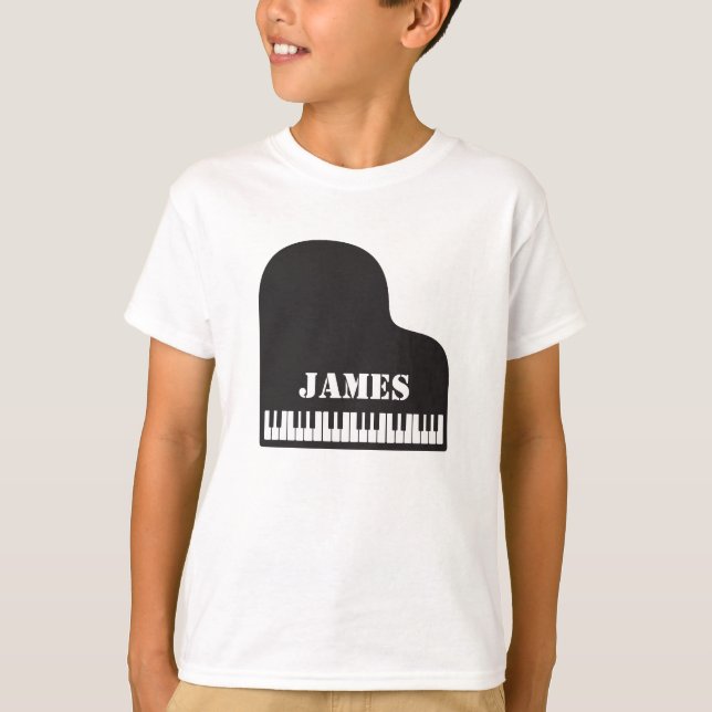 Camiseta Nombre personalizado Pianista Claves de piano (Anverso)