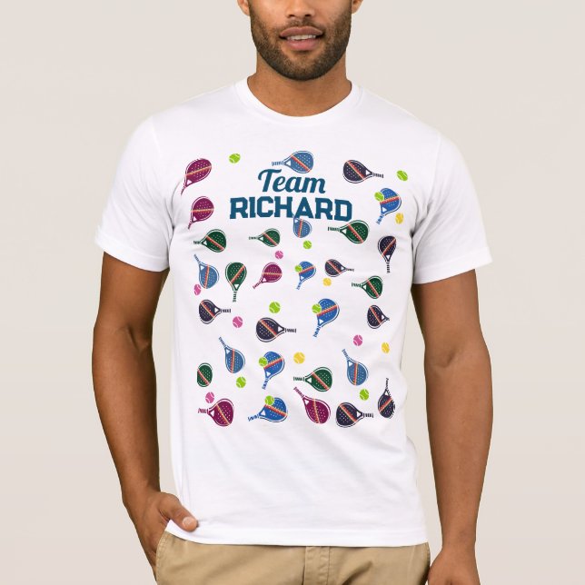 Camiseta Nombre personalizado Pickleball Sports Team Colorf (Anverso)