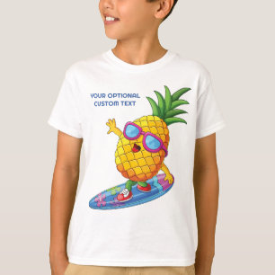 Camiseta Nombre personalizado, piña de surf de texto