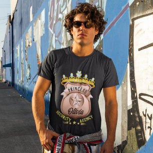 Camiseta Nombre personalizado Princesa Agencia de seguridad