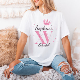 Camiseta Nombre personalizado Purpurina rosado  insignifica