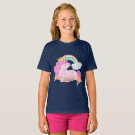 Camiseta Nombre personalizado 🌈 Rainbow Unicorn  