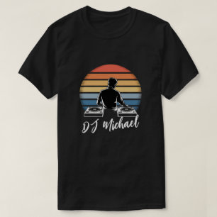 Camiseta Nombre personalizado retro del mezclador de DJ mus