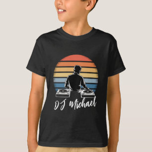 Camiseta Nombre personalizado retro del mezclador de DJ mus