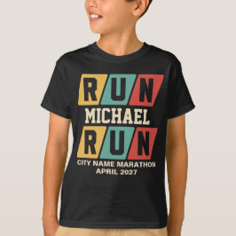 Camiseta Nombre personalizado retro para el apoyo de marató
