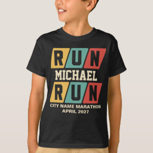 Camiseta Nombre personalizado retro para el apoyo de marató