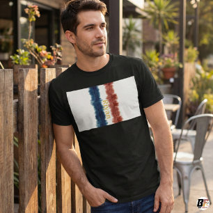 Camiseta Nombre Personalizado Rojo & Azul Cus de Raya de Ac