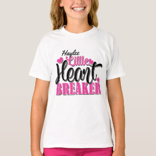 Camiseta Nombre personalizado Rosa Rompe Corazones Pequeño 