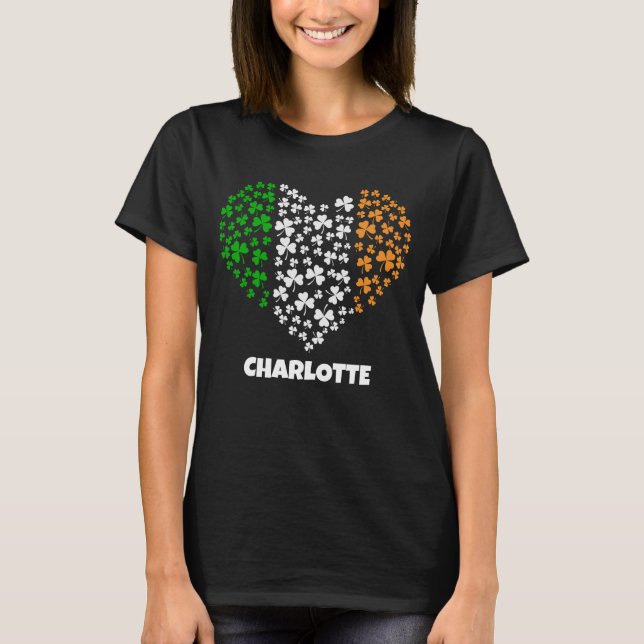 Camiseta Nombre personalizado Shamrock Clover Heart St Patr (Anverso)
