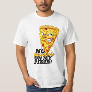 Camiseta Nombre personalizado sin pizza de piña