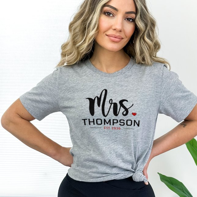 Camiseta Nombre personalizado Sra. Bride Boda (Subido por el creador)