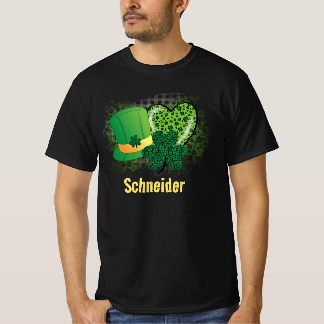 Camiseta Nombre personalizado St Patricks Day Shamrock Clov (Anverso)