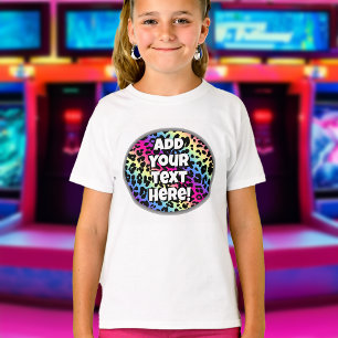 Camiseta Nombre personalizado Texto Patrón de leopardo arco