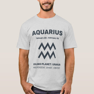 Camiseta Nombre personalizado / Texto Zodiac Rótulo Acuario