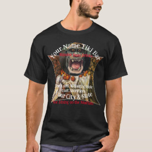 Camiseta Nombre Personalizado Tiki Bar Tu Ciudad y Estado