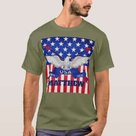 Camiseta Nombre personalizado USA Águila patriótica Semper 