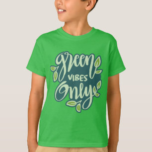 Camiseta Nombre personalizado Vibes verdes
