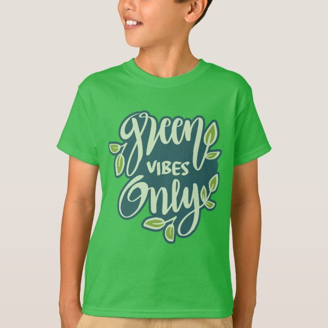 Camiseta Nombre personalizado Vibes verdes (Anverso)