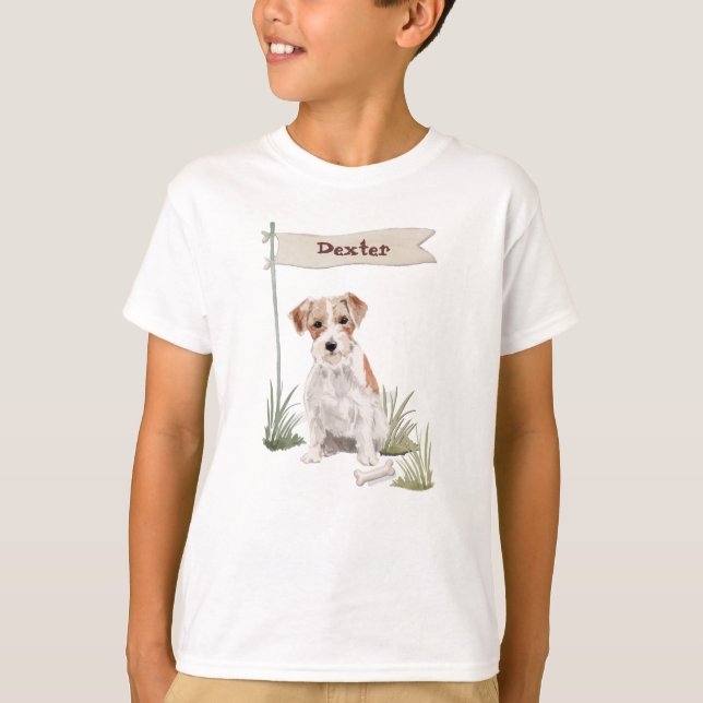 Camiseta Nombre personalizado Wire Haired Jack Russell Masc (Anverso)
