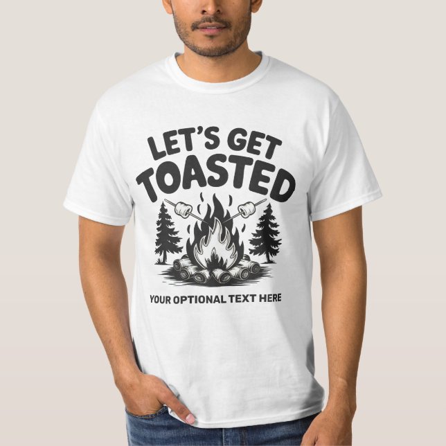 Camiseta Nombre personalizado y camping de texto (Anverso)
