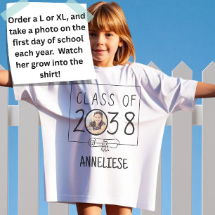 Camiseta Nombre personalizado y clase fotográfica de 2038 k