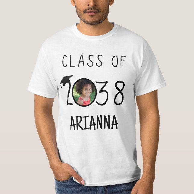 Camiseta Nombre personalizado y clase fotográfica de 2038 k (Anverso)