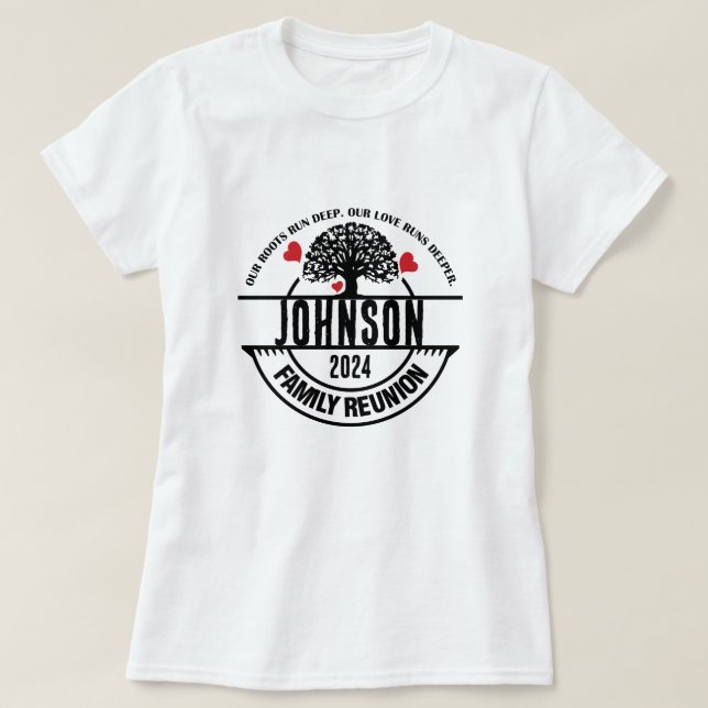 Camiseta Nombre personalizado y coincidencia de reunión fam (Diseño del anverso)