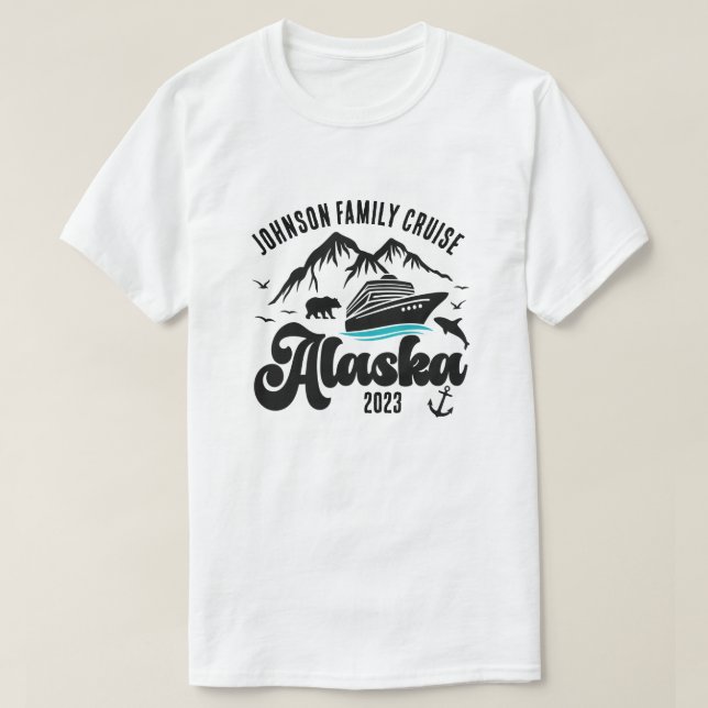 Camiseta Nombre personalizado y crucero Alaska anual (Diseño del anverso)