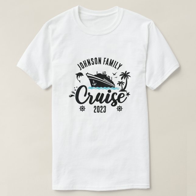 Camiseta Nombre personalizado y crucero familiar anual (Diseño del anverso)
