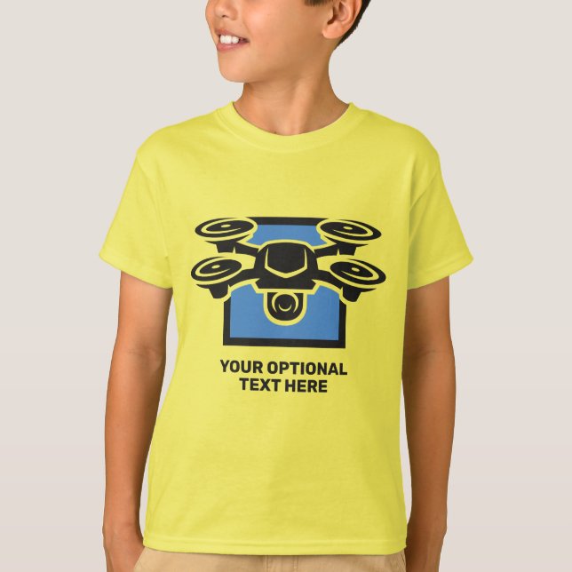 Camiseta Nombre personalizado y Drone de texto (Anverso)